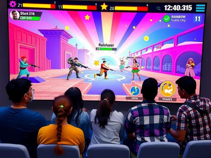 Indian players enjoying Rainbow Riot Star during a community event